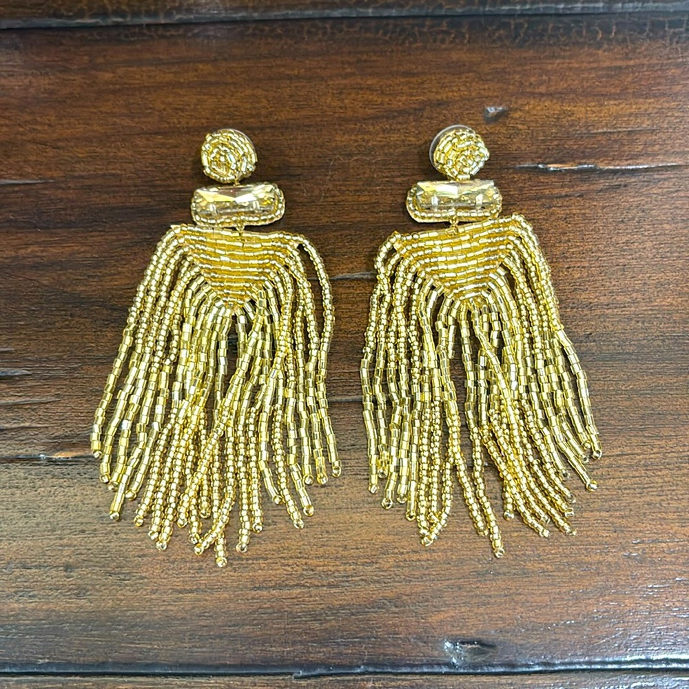 Deepa Gurnani Jody Beaded Tassel Earrings